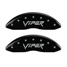 Load image into Gallery viewer, MGP 4 Caliper Covers Engraved Front Gen 2/Viper Engraved Rear Gen 2/Snake Black finish silver ch
