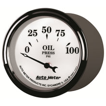 Load image into Gallery viewer, AutoMeter Gauge Oil Press 2-1/16in. 100PSI Elec Old Tyme White II
