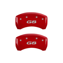 Load image into Gallery viewer, MGP 4 Caliper Covers Engraved Front Pontiac Engraved Rear G8 Red finish silver ch
