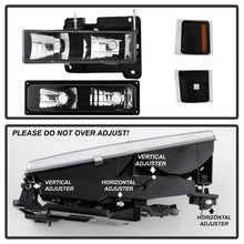 Load image into Gallery viewer, Xtune Chevy Suburban 94-98 Headlights w/ Corner &amp; Parking Lights 8pcs Black HD-JH-CCK88-AM-BK-SET
