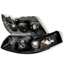 Load image into Gallery viewer, Spyder Ford Mustang 99-04 Projector Headlights LED Halo Black High H1 Low H1 PRO-YD-FM99-1PC-AM-BK
