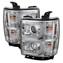 Load image into Gallery viewer, Spyder Chevy Silverado 1500 14-16 Projector Headlights Light Bar DRL Chrm PRO-YD-CS14-LBDRL-C
