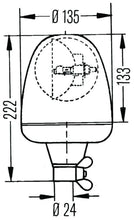 Load image into Gallery viewer, Hella Rotating Lamp H 24V Yellow Mgs24 2Rl
