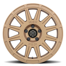 Load image into Gallery viewer, ICON Ricochet 17x8 5x100 38mm Offset 6in BS Satin Gold Wheel
