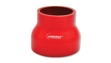Load image into Gallery viewer, Vibrant 4 Ply Reinforced Silicone Transition Connector - 1.75in I.D. x 2.5in I.D. x 3in long (RED)
