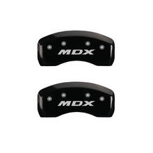 Load image into Gallery viewer, MGP 4 Caliper Covers Engraved Front Acura Rear MDX Black Finish Silver Char 2017 Acura MDX
