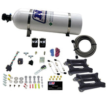 Load image into Gallery viewer, Nitrous Express Dual Holley/Gasoline Nitrous Kit (100-500HP) w/15lb Bottle
