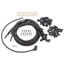 Load image into Gallery viewer, Edelbrock Spark Plug Wire Set Universal 90 Deg Boots 500 Ohm Resistance 8 65mm Black Wire (Set of 9)
