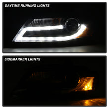 Load image into Gallery viewer, Spyder Audi A4 09-12 Projector Headlights Halogen Model Only - DRL LED Black PRO-YD-AA408-DRL-BK
