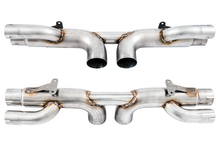 Load image into Gallery viewer, AWE Tuning Porsche 991 GT3 / RS Center Muffler Delete - Chrome Silver Tips
