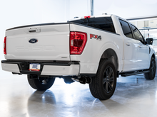 Load image into Gallery viewer, AWE 0FG 21+ Ford F150 Dual Side Exit Cat-Back Exhaust - 4.5in Diamond Black Tips

