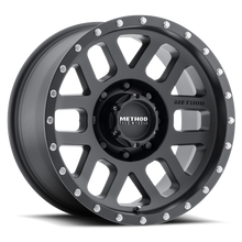 Load image into Gallery viewer, Method MR306 Mesh 18x9 +18mm Offset 8x170 130.81mm CB Matte Black Wheel

