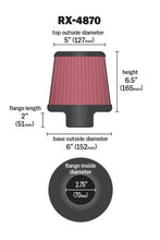 Load image into Gallery viewer, K&amp;N Filter Universal X Stream Clamp-On 2 3/4 inch Flange 6 inch Base  5 inch Top 6 1/2 inch Height
