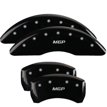 Load image into Gallery viewer, MGP 4 Caliper Covers Engraved Front &amp; Rear MGP Black finish silver ch
