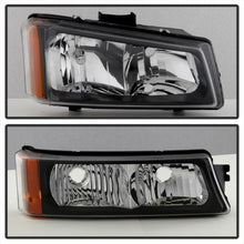 Load image into Gallery viewer, Xtune Chevy Silverado 2500HD 03-06 Crystal Headlights w/ Bumper Lights Black HD-JH-CSIL03-AM-BK-SET
