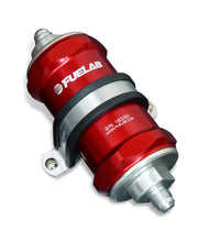 Load image into Gallery viewer, Fuelab 818 In-Line Fuel Filter Standard -8AN In/Out 40 Micron Stainless - Red
