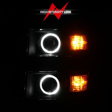 Load image into Gallery viewer, ANZO 14-15 Chevrolet Silverado 1500 Projector Headlights w/ Halo Black Housing w/ Chrome Trim
