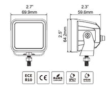 Load image into Gallery viewer, Go Rhino Xplor Blackout Series Cube LED Spot Light Kit (Surface/Threaded Stud Mnt) 2x2 - Blk (Pair)
