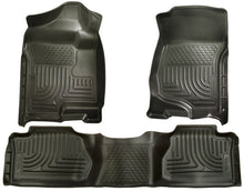 Load image into Gallery viewer, Husky Liners 07-12 Chevy Silverado/GMC Sierra Extended Cab WeatherBeater Combo Black Floor Liners
