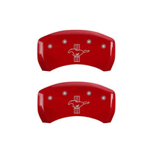 Load image into Gallery viewer, MGP Rear set 2 Caliper Covers Engraved Rear S197/Bar &amp; Pony Red finish silver ch
