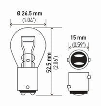 Load image into Gallery viewer, Hella Bulb 7225 12V 21/4W Baz15D S8 (2)
