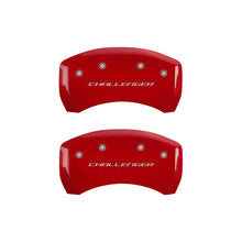 Load image into Gallery viewer, MGP 4 Caliper Covers Engraved Front &amp; Rear Block/Challenger Red finish silver ch
