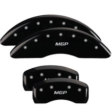 Load image into Gallery viewer, MGP 4 Caliper Covers Engraved Front &amp; Rear MGP Black finish silver ch
