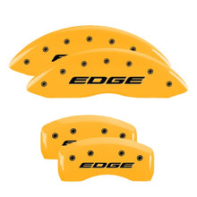 Load image into Gallery viewer, MGP 4 Caliper Covers Engraved Front &amp; Rear EDGE/2015 Yellow finish black ch
