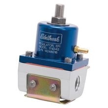 Load image into Gallery viewer, Edelbrock Fuel Pressure Regulator EFI 180 GPH 35-90 PSI -6 In/Out -6 Return Blue/Clear
