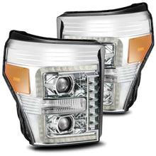 Load image into Gallery viewer, AlphaRex 11-16 Ford F-350 SD LUXX LED Proj Headlights Plank Style Chrm w/Activ Light/Seq Signal/DRL
