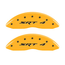 Load image into Gallery viewer, MGP 4 Caliper Covers Engraved Front Charger Rear RT Yellow Finish Black Char 2007 Dodge Charger

