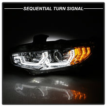 Load image into Gallery viewer, Spyder 16-18 Honda Civic 4Dr w/LED Seq Turn Sig Lights Proj Headlight - Chrome - PRO-YD-HC16-SEQ-C
