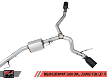 Load image into Gallery viewer, AWE Tuning 20-21 Jeep Gladiator JT 3.6L Tread Edition Cat-Back Dual Exhaust - Diamond Black Tip
