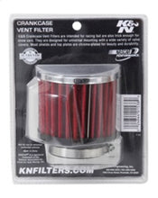 Load image into Gallery viewer, K&amp;N 1.75in Flange ID x 3in OD x 2.5in H Chrome Finish Rubber Base Crankcase Vent Filter
