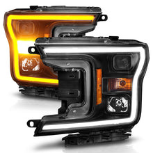Load image into Gallery viewer, ANZO 2018-2020 Ford F-150 Projector Headlight w/ Plank Style Switchback Black Housing
