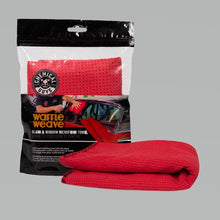Load image into Gallery viewer, Chemical Guys Waffle Weave Glass &amp; Window Microfiber Towel - 24in x 16in - Red
