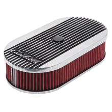 Load image into Gallery viewer, Edelbrock Air Cleaner Elite II Oval Single 4-Bbl Carb 2 5In Red Element Polished
