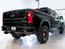 Load image into Gallery viewer, AWE Tuning 22-23 GMC Sierra 1500 AT4X 6.2L 0FG Catback Split Dual (Flat Bumper) - Diamond Black Tips
