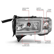 Load image into Gallery viewer, ANZO 94-02 Dodge RAM Crystal Headlight - w/ Light Bar Chrome Housing
