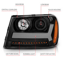 Load image into Gallery viewer, ANZO 2006-2009 Chevrolet Trailblazer Projector Headlights w/ Plank Style Design Black w/ Amber

