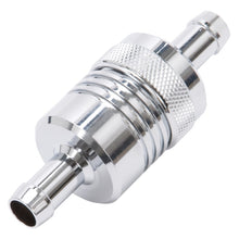 Load image into Gallery viewer, Edelbrock Fuel Filter Aluminum 3In X 01/ 1/8In 3/8In Inlet/Outlet Chrome
