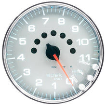 Load image into Gallery viewer, Autometer Spek-Pro Gauge Tachometer 5in 11K Rpm W/Shift Light &amp; Peak Mem Silver/Chrome
