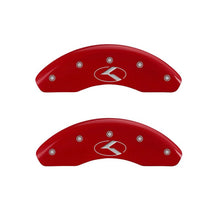 Load image into Gallery viewer, MGP 2 Caliper Covers Engraved Front Circle K/Kia Red Finish Silver Char 2018 Kia Rio
