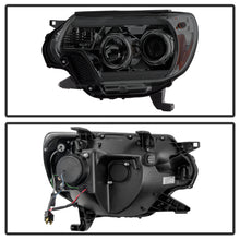 Load image into Gallery viewer, Spyder Toyota Tacoma 12-16 Projector Headlights Light Bar DRL Smoke PRO-YD-TT12-LBDRL-SM
