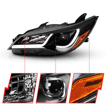 Load image into Gallery viewer, ANZO Projector Headlights With Plank Style Design Black w/Amber 15-16 Toyota Camry (4DR)
