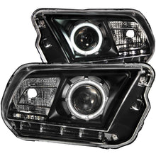 Load image into Gallery viewer, ANZO 2010-2014 Ford Mustang Projector Headlights w/ Halo Black (CCFL)
