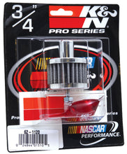 Load image into Gallery viewer, K&amp;N Steel Base Chrome Top Crankcase Vent Filter 3/4in OD Vent / 2in OD / 1-1/2in H Stud Mount
