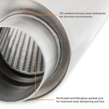 Load image into Gallery viewer, Mishimoto Universal Muffler with 3.0in Offset Inlet/Outlet - Brushed
