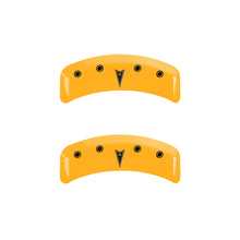 Load image into Gallery viewer, MGP 4 Caliper Covers Engraved Front Pontiac Rear Arrow Yellow Finish Blk Char 1997 Pontiac Firebird
