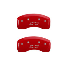 Load image into Gallery viewer, MGP 4 Caliper Covers Engraved Front &amp; Rear Bowtie Yellow finish black ch
